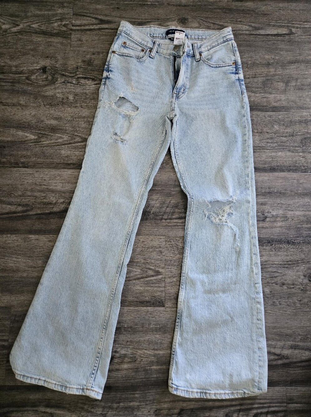 Aeropostale Light Blue Distressed Flare Jeans